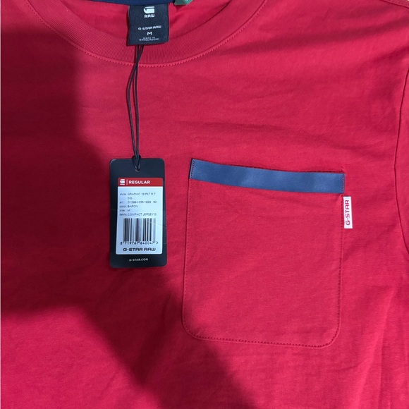 G-Star Red Short Sleeve Tee with Pocket - Picture 2 of 5